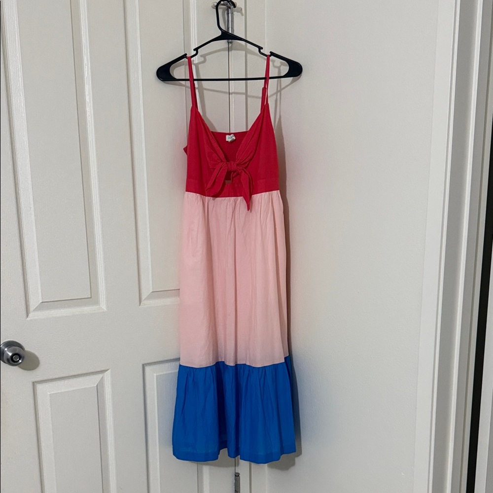 J. Crew Red, Pink, and Blue Midi Dress - Picture 4 of 4